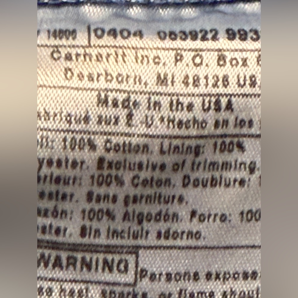 Carhartt flannel lined Blue Jeans 40x30 winter USA made - Picture 10 of 10
